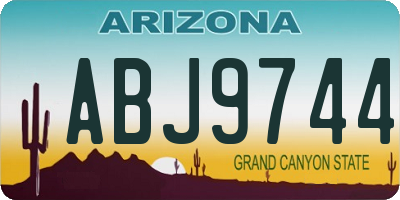 AZ license plate ABJ9744