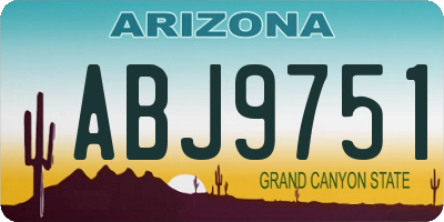 AZ license plate ABJ9751