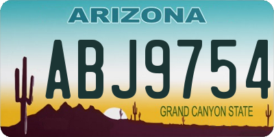 AZ license plate ABJ9754