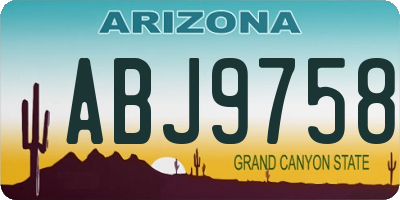 AZ license plate ABJ9758