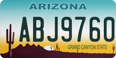 AZ license plate ABJ9760