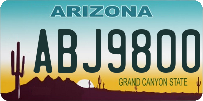 AZ license plate ABJ9800
