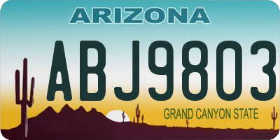 AZ license plate ABJ9803