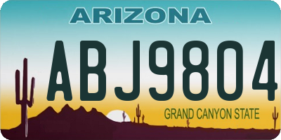 AZ license plate ABJ9804