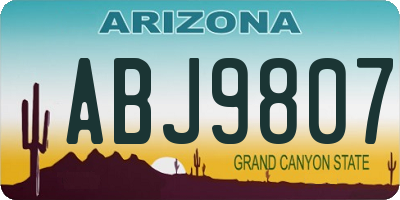 AZ license plate ABJ9807
