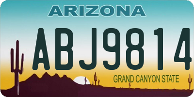 AZ license plate ABJ9814