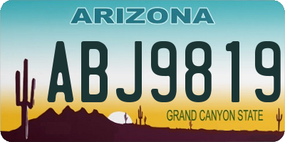 AZ license plate ABJ9819