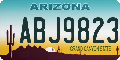 AZ license plate ABJ9823