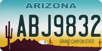 AZ license plate ABJ9832