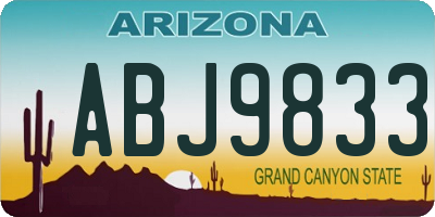 AZ license plate ABJ9833