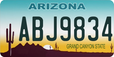 AZ license plate ABJ9834