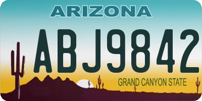 AZ license plate ABJ9842