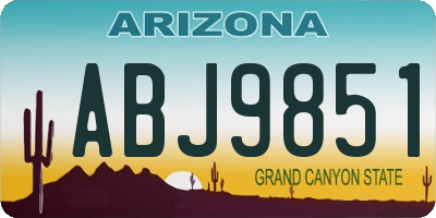 AZ license plate ABJ9851