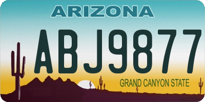 AZ license plate ABJ9877