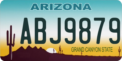 AZ license plate ABJ9879