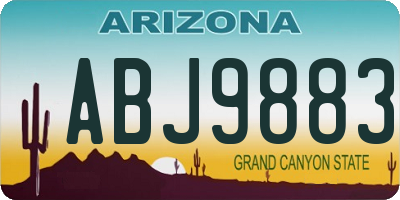 AZ license plate ABJ9883