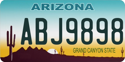 AZ license plate ABJ9898