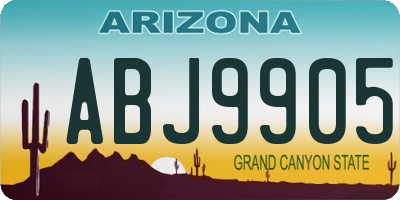 AZ license plate ABJ9905