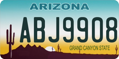 AZ license plate ABJ9908