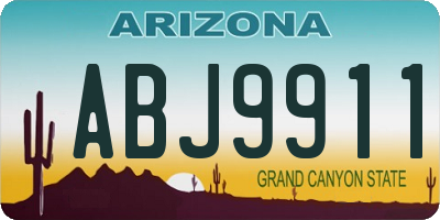 AZ license plate ABJ9911
