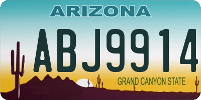 AZ license plate ABJ9914