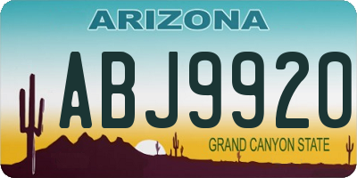 AZ license plate ABJ9920