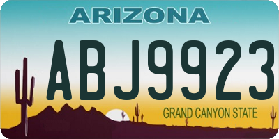 AZ license plate ABJ9923