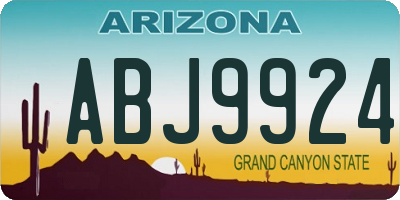 AZ license plate ABJ9924