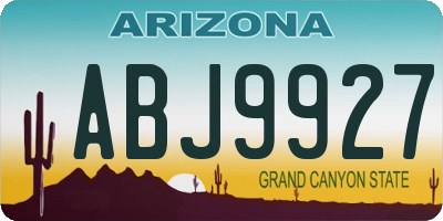AZ license plate ABJ9927