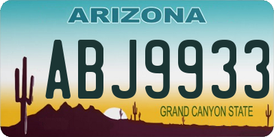 AZ license plate ABJ9933