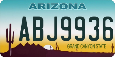 AZ license plate ABJ9936