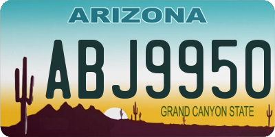 AZ license plate ABJ9950