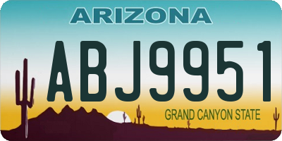 AZ license plate ABJ9951
