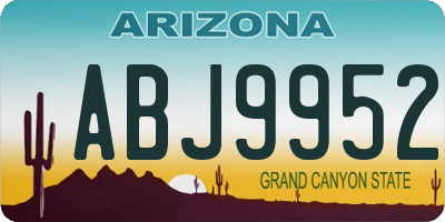AZ license plate ABJ9952