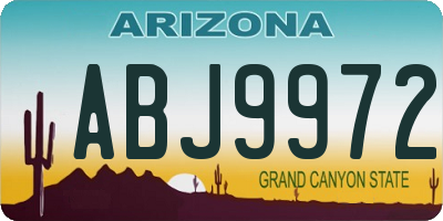 AZ license plate ABJ9972