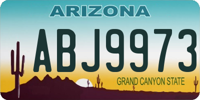 AZ license plate ABJ9973