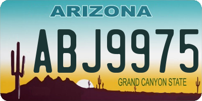 AZ license plate ABJ9975