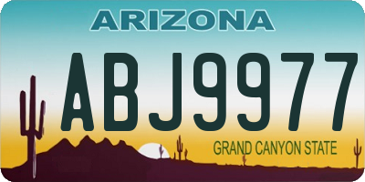 AZ license plate ABJ9977