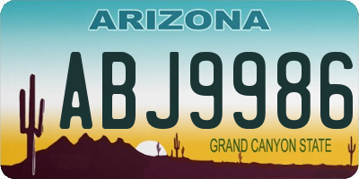 AZ license plate ABJ9986