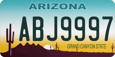 AZ license plate ABJ9997