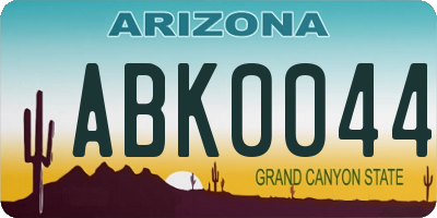 AZ license plate ABK0044