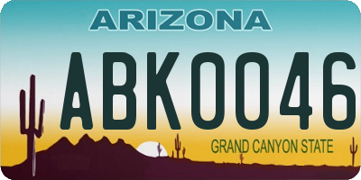 AZ license plate ABK0046