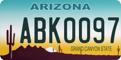 AZ license plate ABK0097