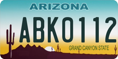 AZ license plate ABK0112