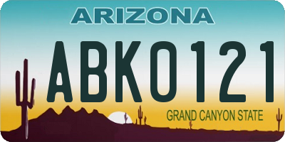 AZ license plate ABK0121