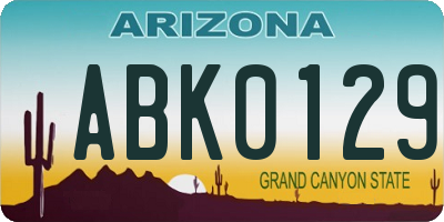 AZ license plate ABK0129