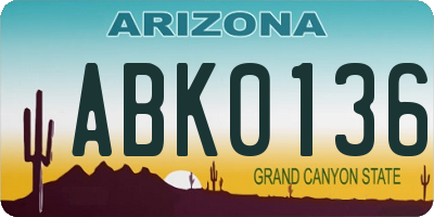 AZ license plate ABK0136