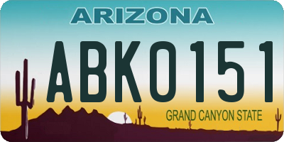 AZ license plate ABK0151