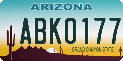 AZ license plate ABK0177