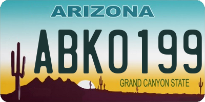 AZ license plate ABK0199